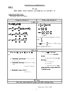 Giáo án dạy thêm Toán 7 - Buổi 1 đến buổi 15