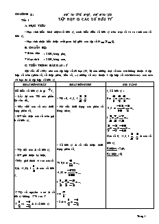 Giáo án Toán 7 - Đại số (cả năm)