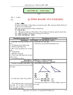 Giáo án Toán 7 - Tiết 17 đến tiết 29