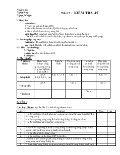 Giáo án Toán 7 - Tiết 17: Kiểm tra 45 phút