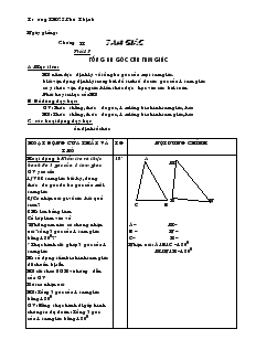 Giáo án Toán 7 - Tiết 17: Tổng ba góc của tam giác