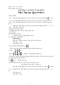 Giáo án Toán 7 - Tiết 1 đến tiết 39