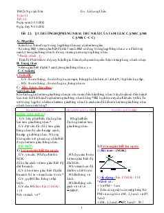 Giáo án Toán 7 - Tiết 22: Trường hợp bằng nhau thứ nhất của tam giác cạnh cạnh cạnh ( c-C-c)