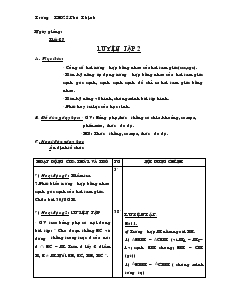 Giáo án Toán 7 - Tiết 27: Luyện tập