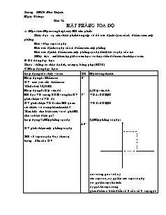 Giáo án Toán 7 - Tiết 31: Mặt phẳng toạ độ