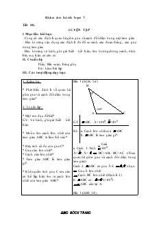 Giáo án Toán 7 - Tiết 48 đến tiết 68