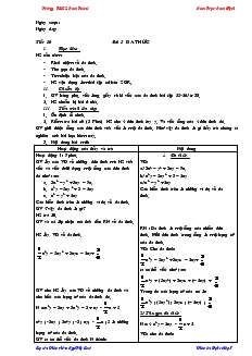 Giáo án Toán 7 - Tiết 56 đến tiết 65