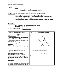 Giáo án Toán 7 - Tiết 6: Hai đường thẳng song song