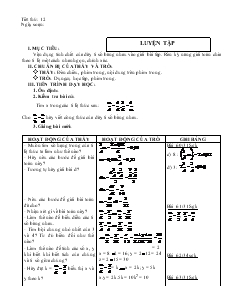 Giáo án Toán học 7 - Đại số - Tiết 12: Luyện tập