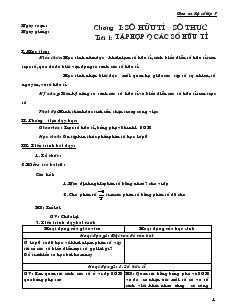 Giáo án Toán học 7 - Đại số - Tiết 1 đến tiết 22