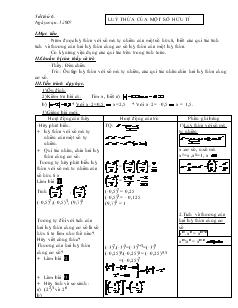 Giáo án Toán học 7 - Đại số - Tiết 6: Luỹ thừa của một số hữu tỉ