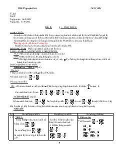 Giáo án Toán học 7 - Đại số - Tiết 9: Tỉ lệ thức