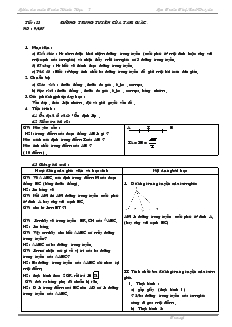 Giáo án Toán học 7 - Hình học - Tiết 53, 54