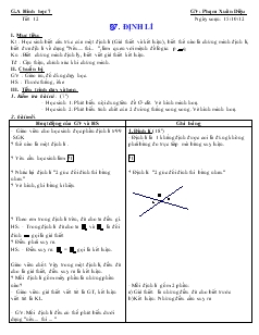 Giáo án Toán học 7 - Tiết 12: Định lí