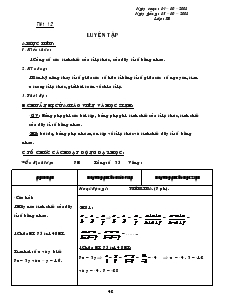 Giáo án Toán học 7 - Tiết 12: Luyện tập