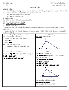 Giáo án Toán học 7 - Tiết 19: Luyện tập