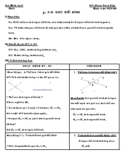 Giáo án Toán học 7 - Tiết 1, 2, 3, 4