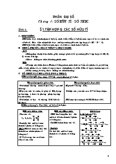 Giáo án Toán học 7 - Tiết 1 đến tiết 19