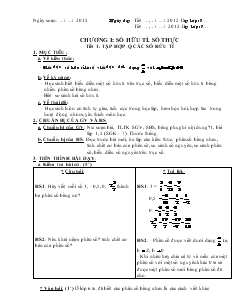 Giáo án Toán học 7 - Tiết 1 đến tiết 24