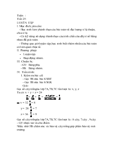 Giáo án Toán học 7 - Tiết 25: Luyên tập