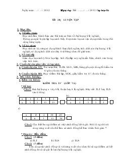 Giáo án Toán học 7 - Tiết 28: Luyện tập