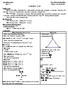 Giáo án Toán học 7 - Tiết 35: Tam giác cân
