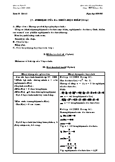 Giáo án Toán học 7 - Tiết 63, 64