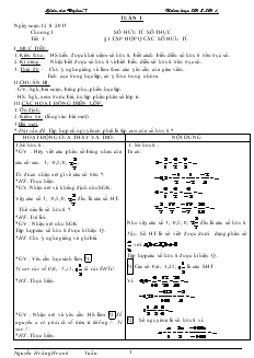 Giáo án Toán học 7 - Tuần 1, 2