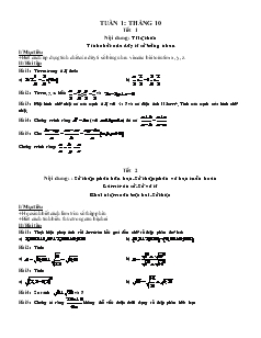 Giáo án Toán học 7 - Tuần 1 - Tháng 10