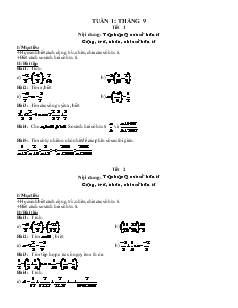 Giáo án Toán học 7 - Tuần 1 - Tháng 9