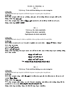 Giáo án Toán học 7 - Tuần 2 - Tháng 4