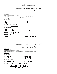 Giáo án Toán học 7 - Tuần 3 - Tháng 9