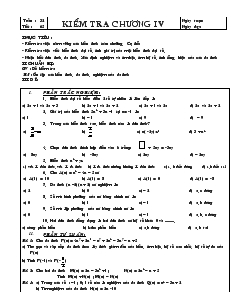 Giáo án Toán học lớp 7 - Kiểm tra chương IV