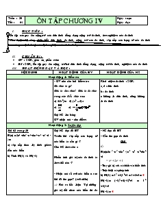 Giáo án Toán học lớp 7 - Tiết 64: Ôn tập chương IV