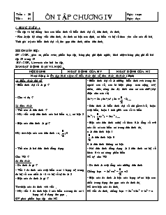 Giáo án Toán học lớp 7 - Tiết 64: Ôn tập chương IV