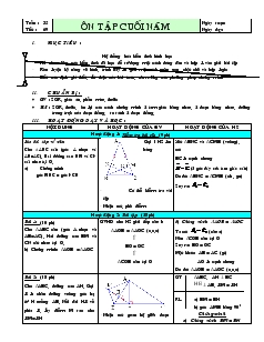 Giáo án Toán học lớp 7 - Tiết 69: Ôn tập cuối năm