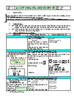 Giáo án Toán học lớp 7 - Tiết 6: Luỹ thừa của một số hữu tỉ