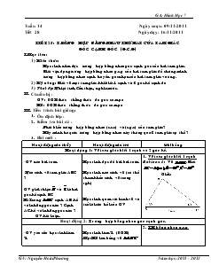Giáo án Toán lớp 7 - Tiết 25: Trường hợp bằng nhau thứ hai của tam giác góc-Cạnh-góc (g.c.g)