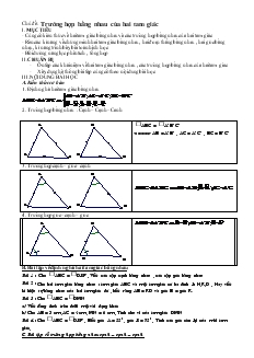 Giáo án tự chọn Toán 7 - Chủ đề: Trường hợp bằng nhau của hai tam giác