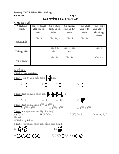 Giáo trình Bài kiểm tra toán 45 phút - Môn Toán 7