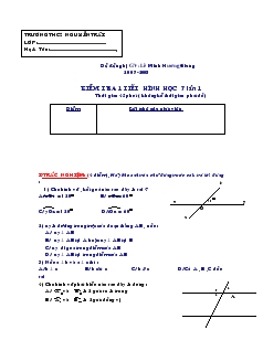 Kiểm tra 1 tiết Hình học 7 lần 1