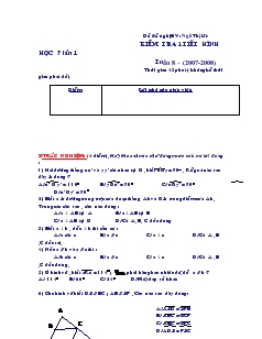 Kiểm tra 1 tiết Hình học 7 lần 1 tuần 8 – (2007-2008)