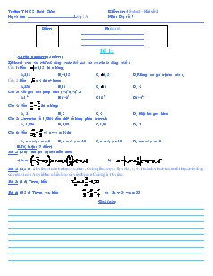 Kiểm tra 45 phút – Bài số 2 Môn: Đại số 7