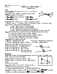 Kiểm tra 45 phút chương 1 - Hình học lớp 7