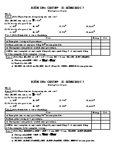 Kiểm tra chương II - Hình học 7