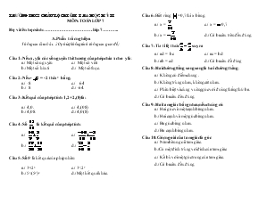 Kiểm tra học kỳ II môn: Toán lớp 7