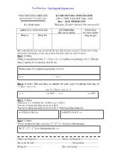 Kỳ thi chọn hoc sinh giỏi tỉnh lớp 11 THPT năm học 2004 - 2005 môn: Máy tính bỏ túi