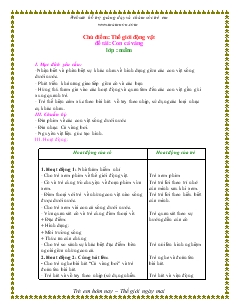 Báo cáo Mẫu giáo lớp 3 tuổi - Chủ điểm: Thế giới động vật - : Con cá vàng (lớp: mầm)