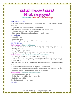 Chủ đề: Con vật ở nhà bé - Đề tài: Con gì gáy thế (Nhóm lớp: Nhà trẻ (25-36 tháng))