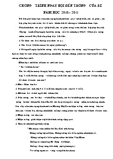 Chương trình ngày hội đến trường của bé năm học 2010 – 2011